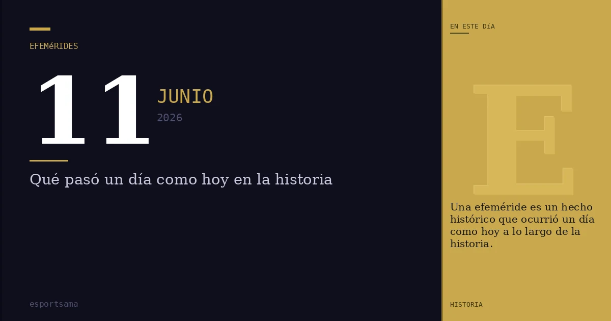Efemérides del 11 de junio de 2026: qué pasó un día como hoy y seguro no lo sabías