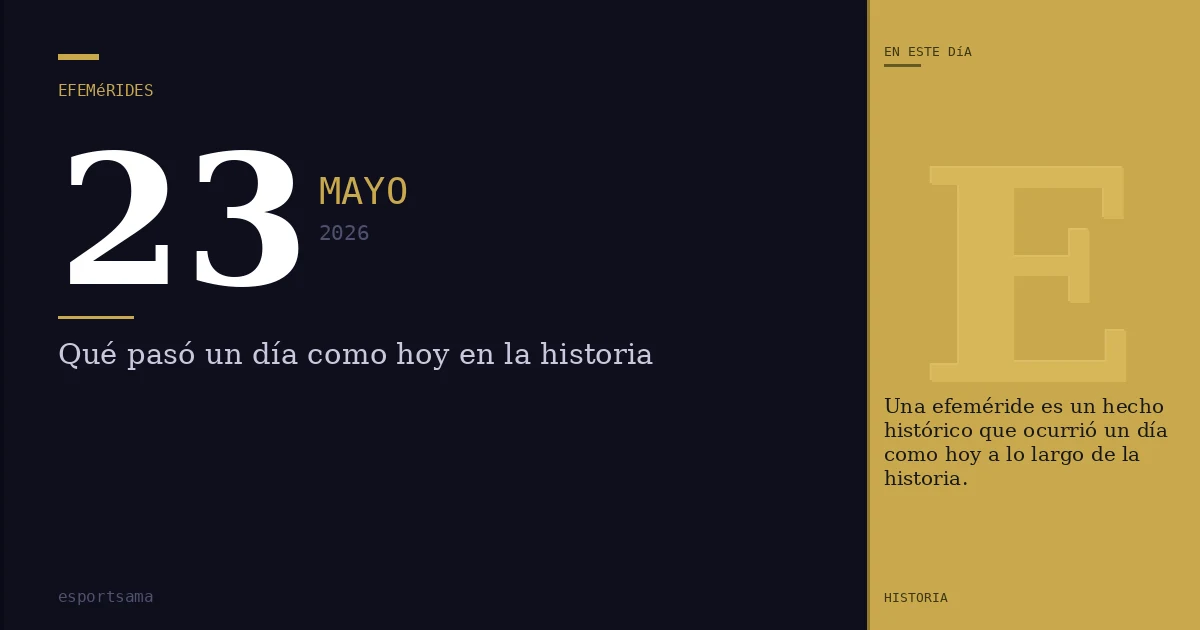 Efemérides del 23 de mayo de 2026: qué pasó un día como hoy y seguro no lo sabías