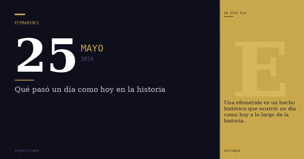 Efemérides del 25 de mayo de 2026: qué pasó un día como hoy y seguro no lo sabías