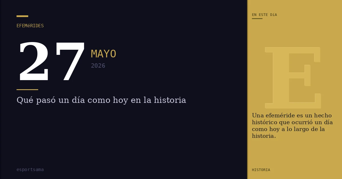 Efemérides del 27 de mayo de 2026: qué pasó un día como hoy y seguro no lo sabías