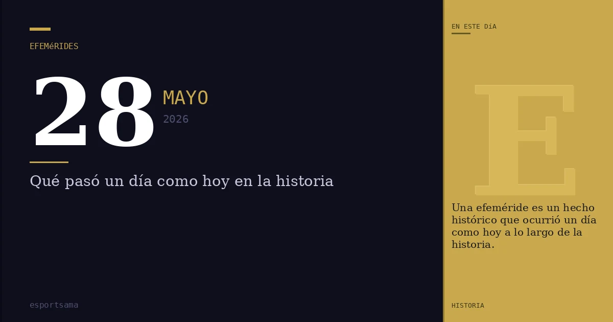 Efemérides del 28 de mayo de 2026: qué pasó un día como hoy y seguro no lo sabías