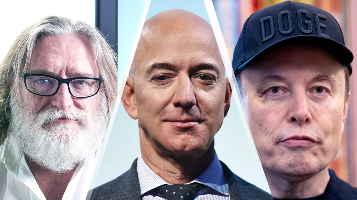 Gabe Newell gana respaldo de Elon Musk, mientras Jeff Bezos enfrenta críticas por su falta de visión