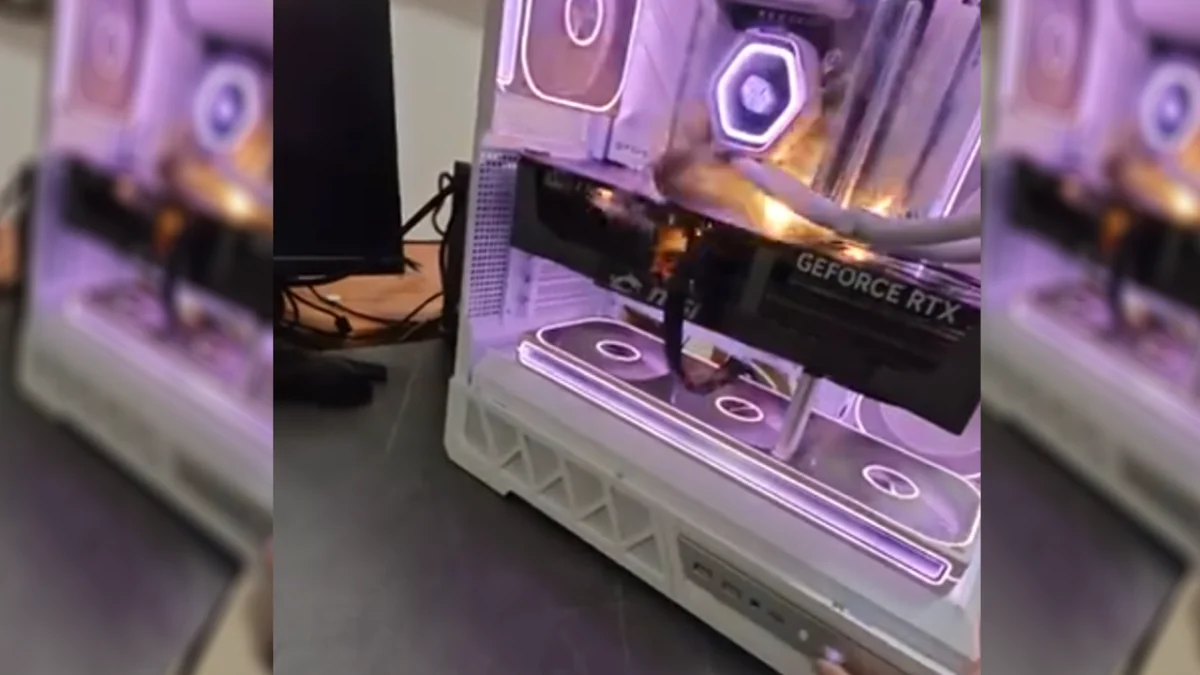 Un gamer chino documenta el incendio de su GPU RTX 5090 en un impactante video